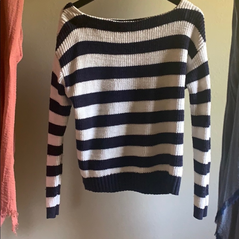 Blue and white stripped sweater